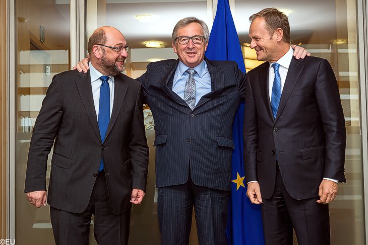 Martin Schulz Jean Claude Juncker Donald Tusk